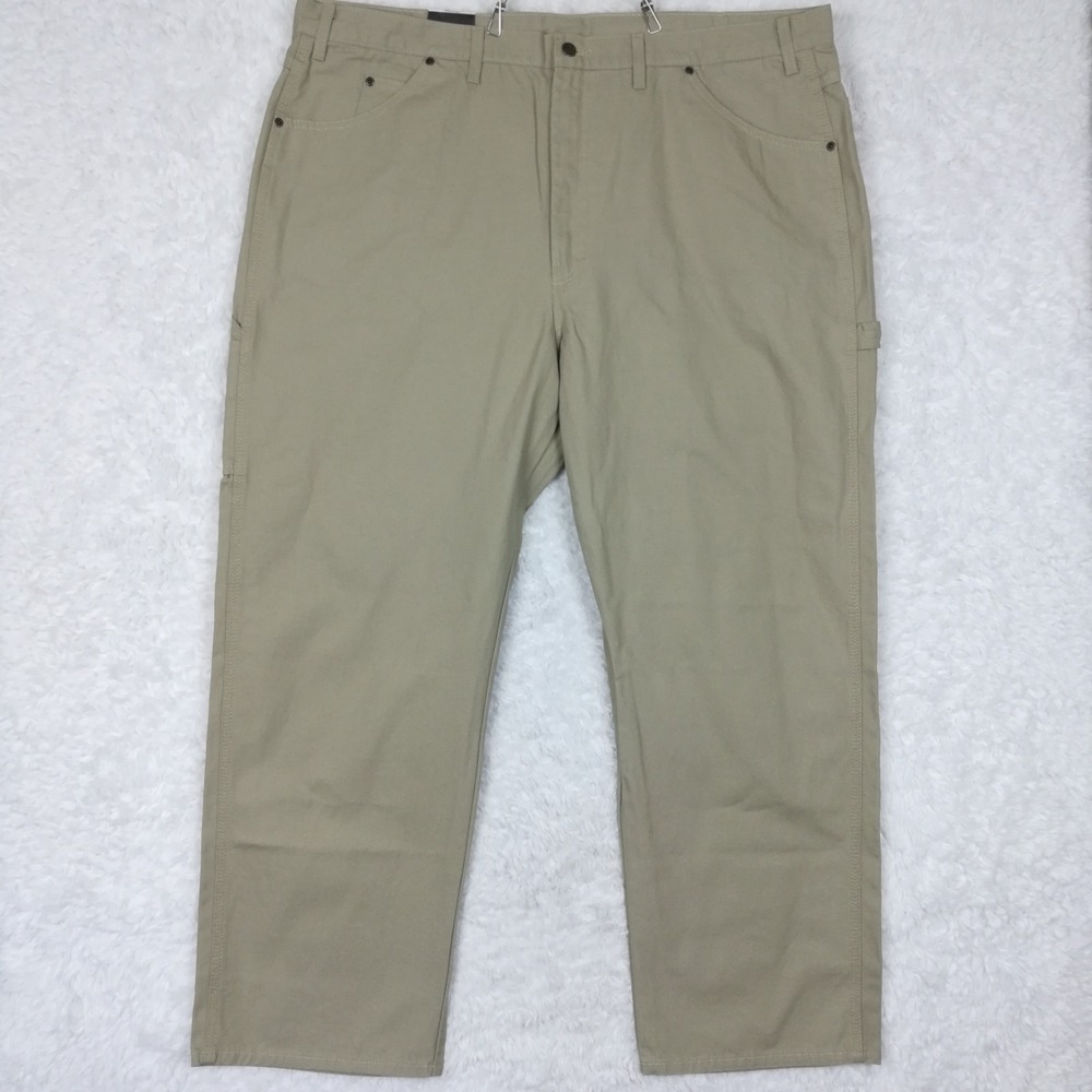 Dickies Mens Jeans Carpenter Straight Leg Sand Canvas Relaxed Fit 46x30 New